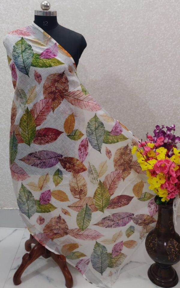 Pure Handloom Linen Digital Print Dupatta