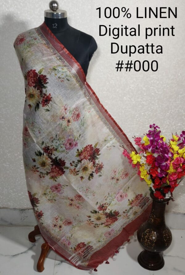 Linen Digital Print Dupatta