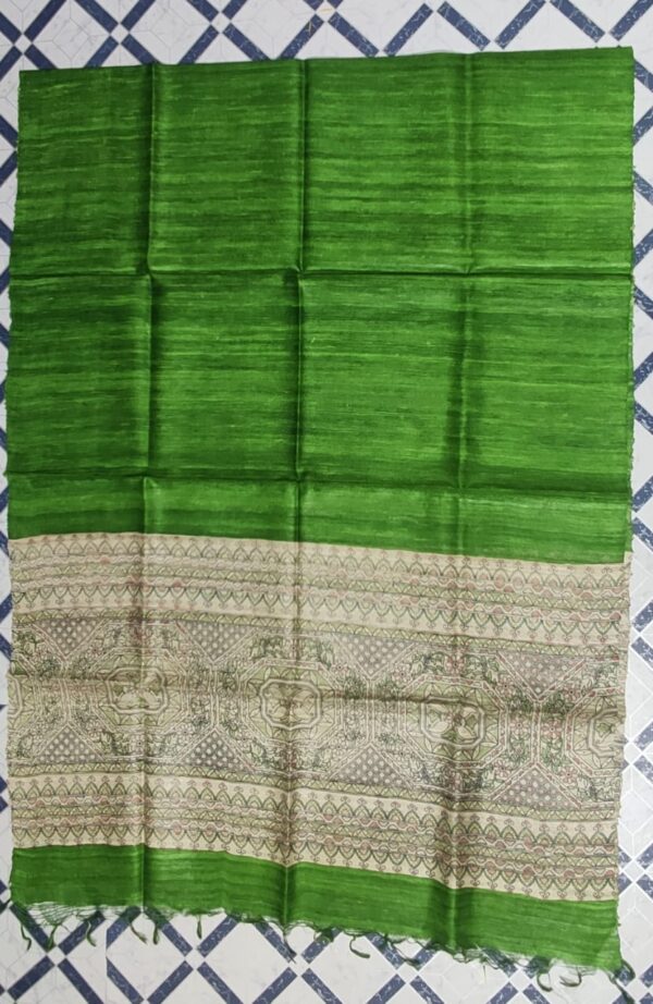 Handwoven Tussar Ghicha Silk Dupatta