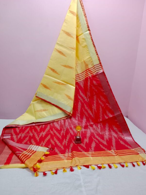 Bhagalpuri Handloom Pure Cotton Ikkat Saree for Women