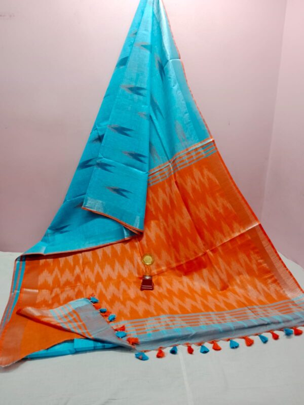 Bhagalpuri Handloom Pure Cotton Ikkat Saree for Women