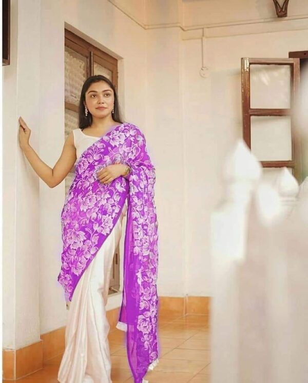 Hand-woven Thread Work Linen Cotton Saree