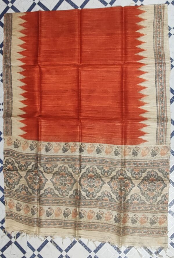 Handwoven Tussar Ghicha Silk Dupatta