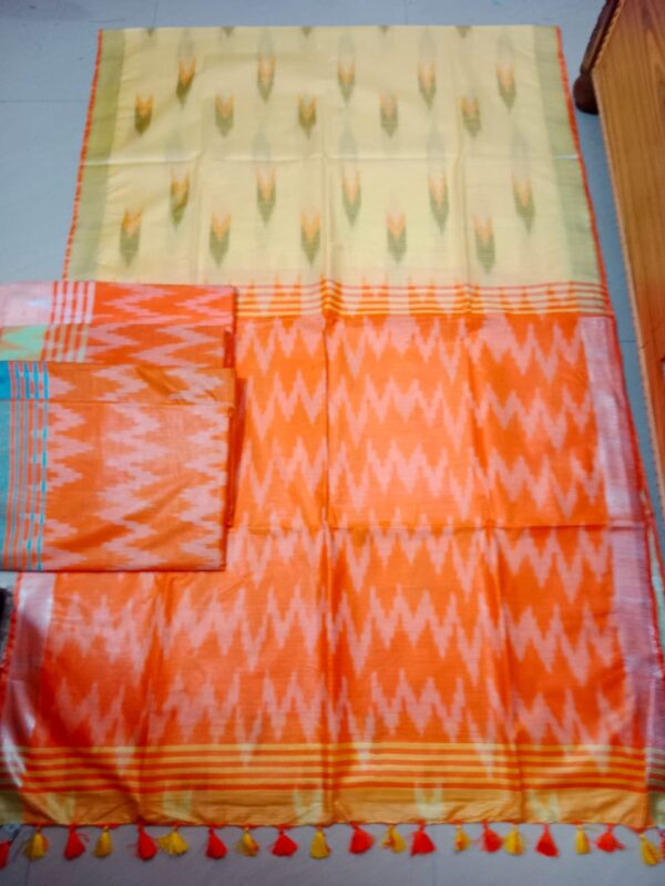 Bhagalpuri Handloom Pure Cotton Ikkat Saree for Women