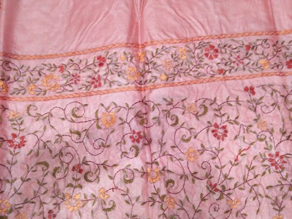 Pure Tussar Silk Embroidered Saree - Image 8