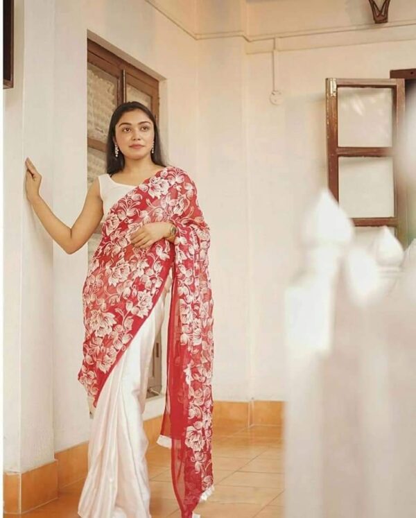 Hand-woven Thread Work Linen Cotton Saree