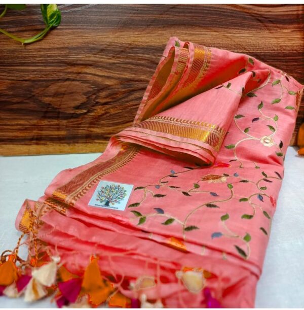 PURE LINEN EMBROIDERY SAREE