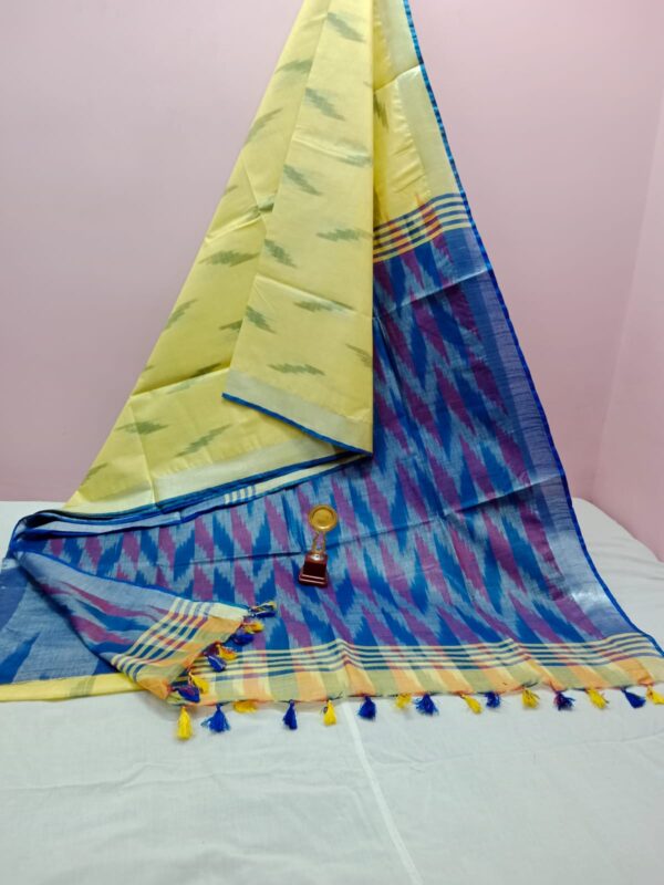 Bhagalpuri Handloom Pure Cotton Ikkat Saree for Women