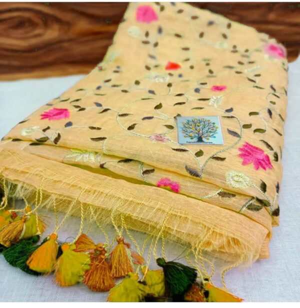 PURE LINEN EMBROIDERY SAREE