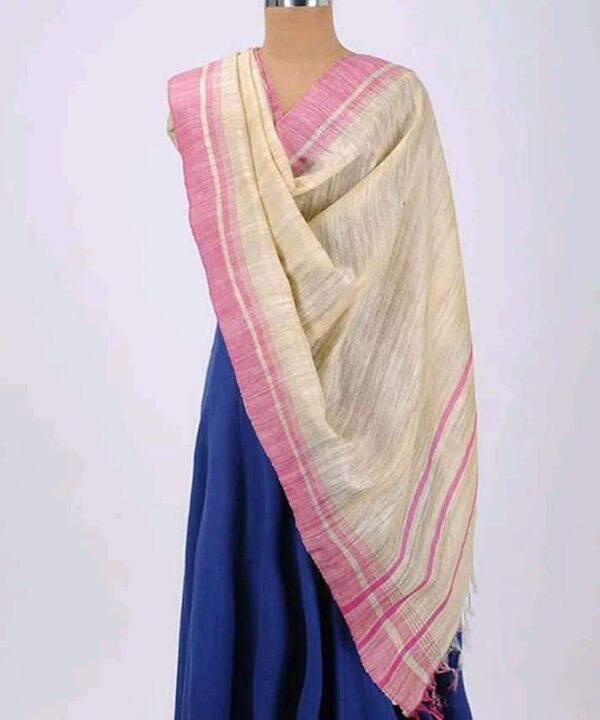 Handwoven Tussar Ghicha Silk Dupatta