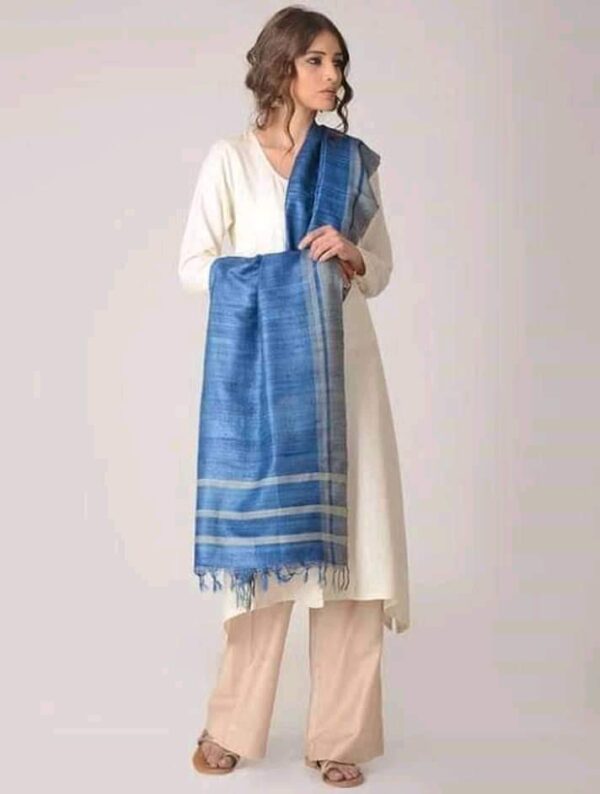 Handwoven Tussar Ghicha Silk Dupatta