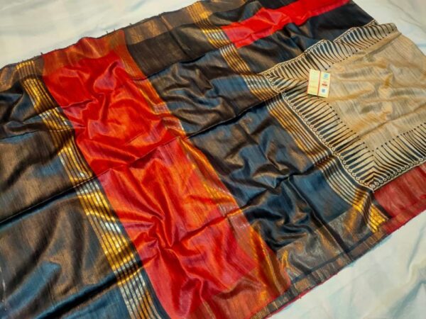 Pure Silk Tussar Ghicha Screen Printed Saree