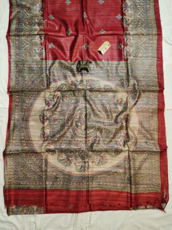 Pure Silk Tussar Ghicha Screen Printed Saree