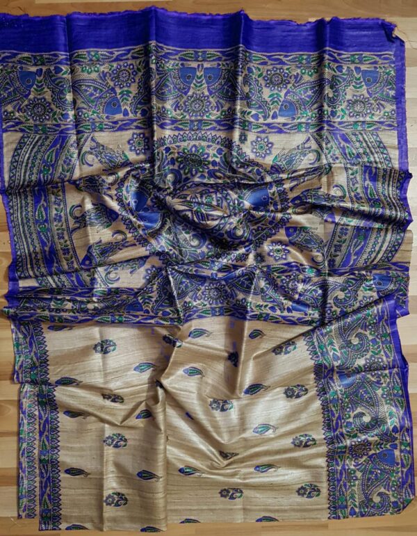 Pure Silk Tussar Ghicha Screen Printed Saree