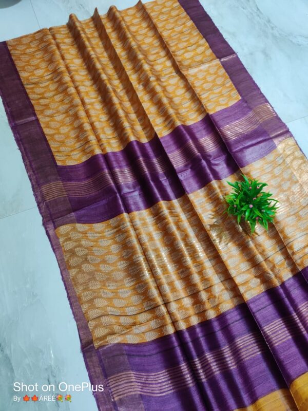 Pure Silk Tussar Ghicha Screen Printed Saree