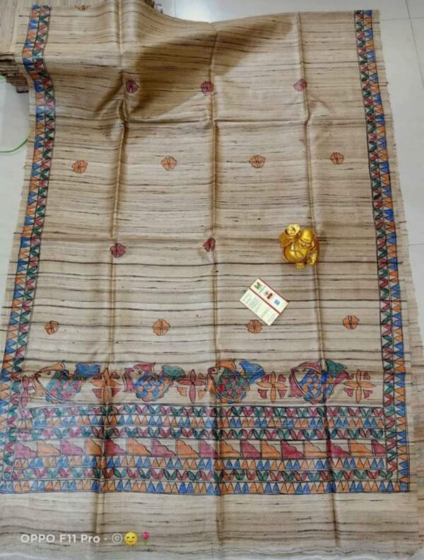 Handwoven Tussar Ghicha Silk Dupatta