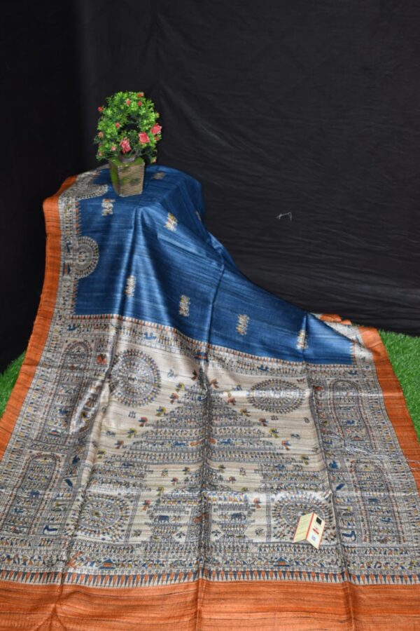 Pure Silk Tussar Ghicha Screen Printed Saree