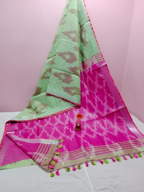 Bhagalpuri Handloom Pure Cotton Ikkat Saree for Women