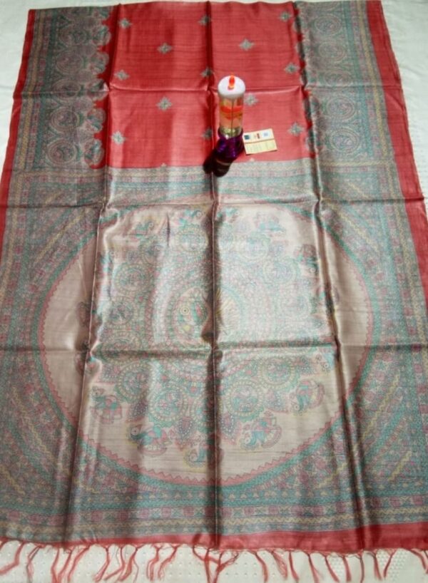 Pure Silk Tussar Ghicha Screen Printed Saree