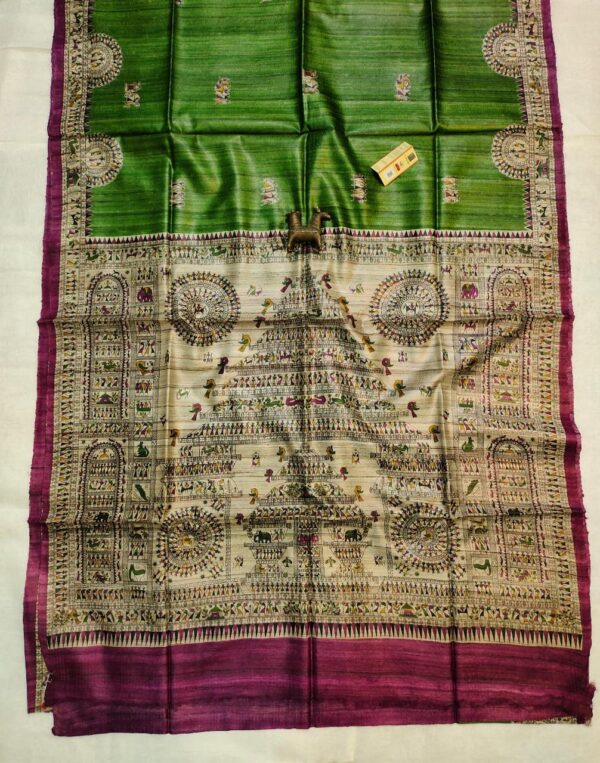 Pure Silk Tussar Ghicha Screen Printed Saree