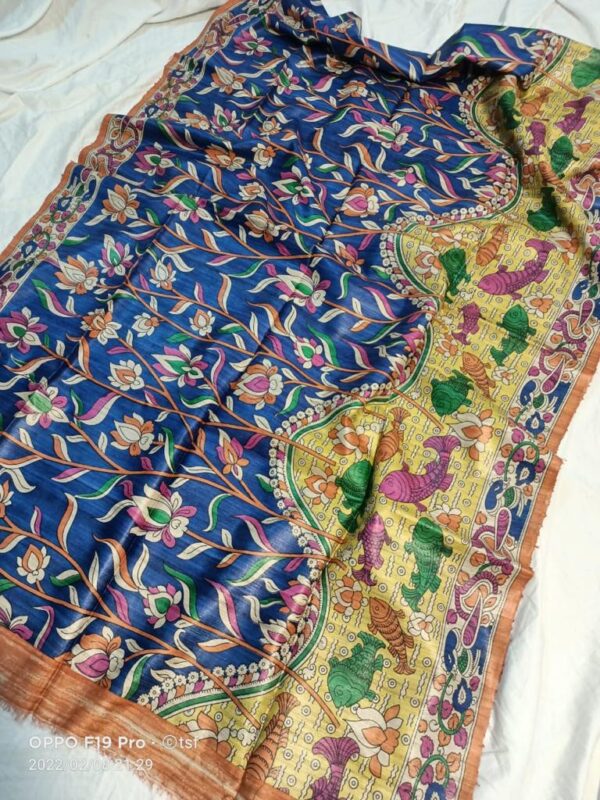 Pure Silk Tussar Ghicha Screen Printed Saree