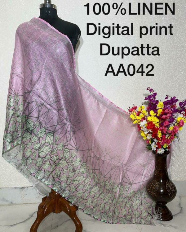 Pure Handloom Linen Digital Print Dupatta