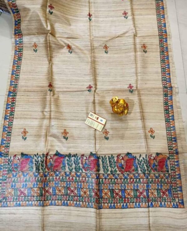 Handwoven Tussar Ghicha Silk Dupatta