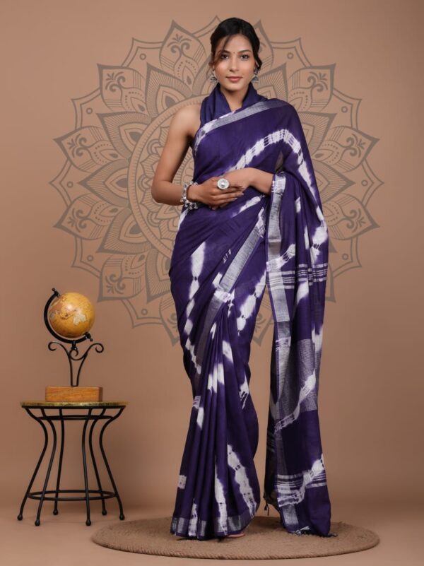 Bhagalpuri Handloom Cotton Shibori Print Saree for Women