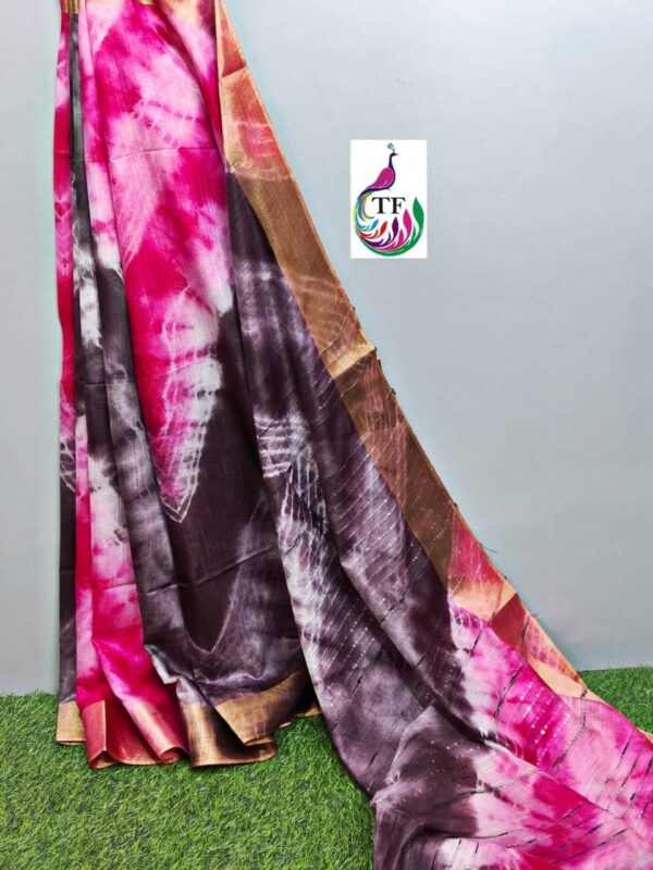 Bhagalpuri Handloom Cotton Shibori Print Saree for Women