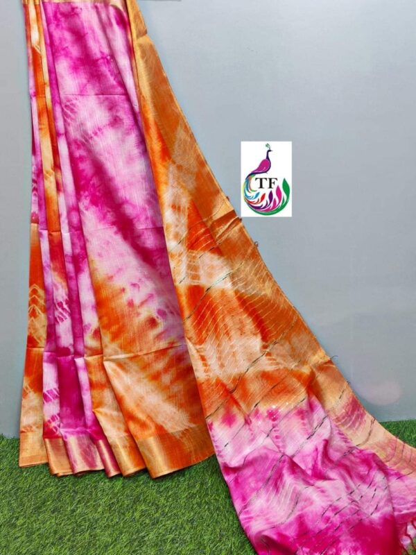 Bhagalpuri Handloom Cotton Shibori Print Saree for Women