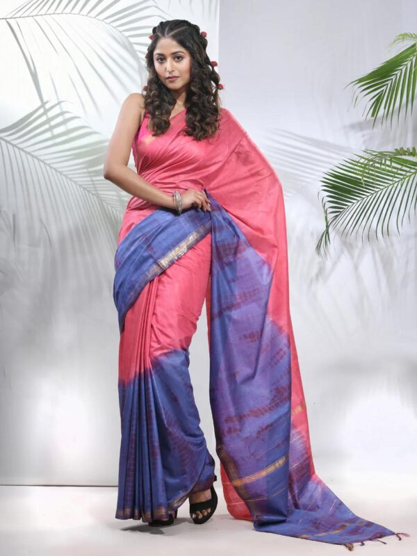 Bhagalpuri Handloom Cotton Shibori Print Saree for Women