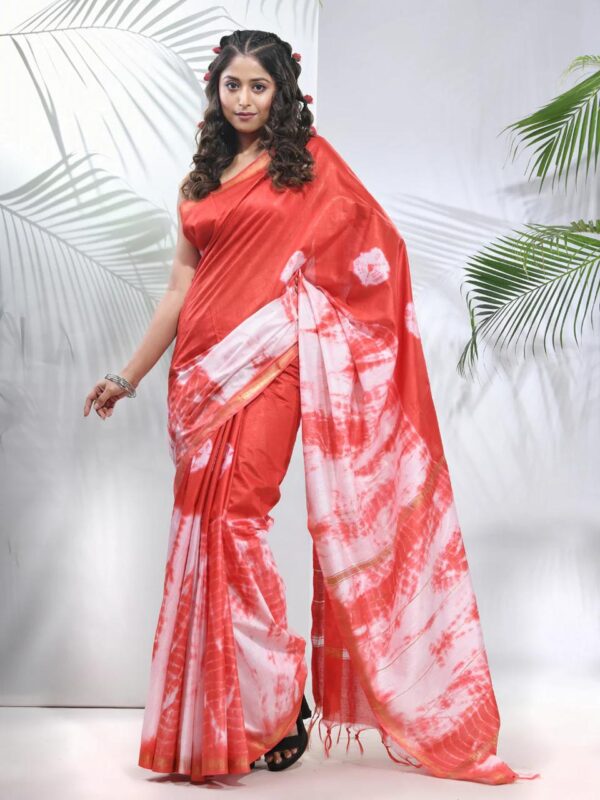 Bhagalpuri Handloom Cotton Shibori Print Saree for Women