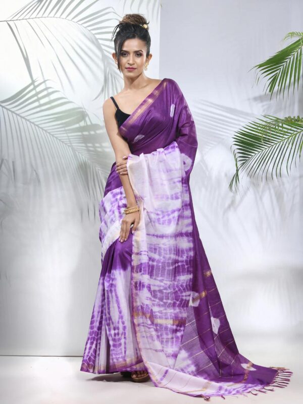 Bhagalpuri Handloom Cotton Shibori Print Saree for Women