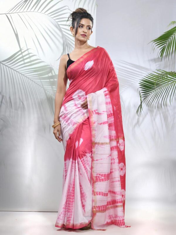 Bhagalpuri Handloom Cotton Shibori Print Saree for Women