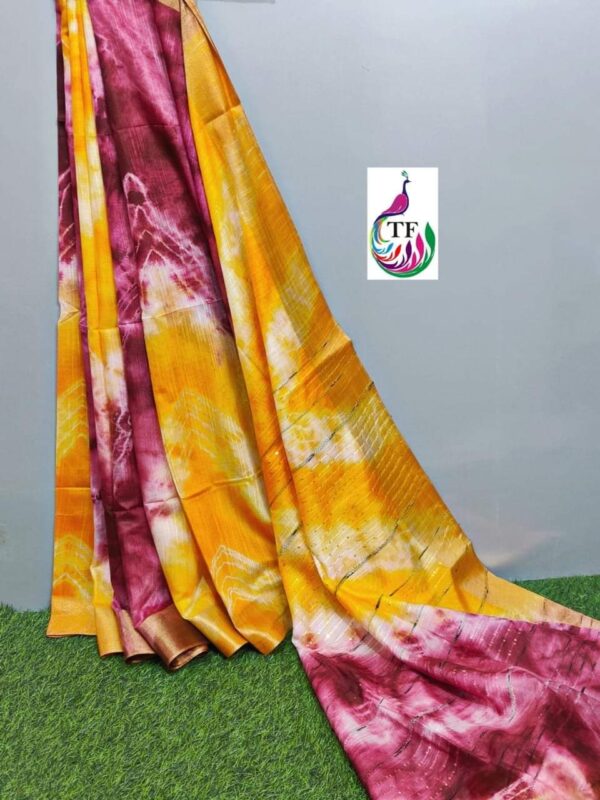 Bhagalpuri Handloom Cotton Shibori Print Saree for Women